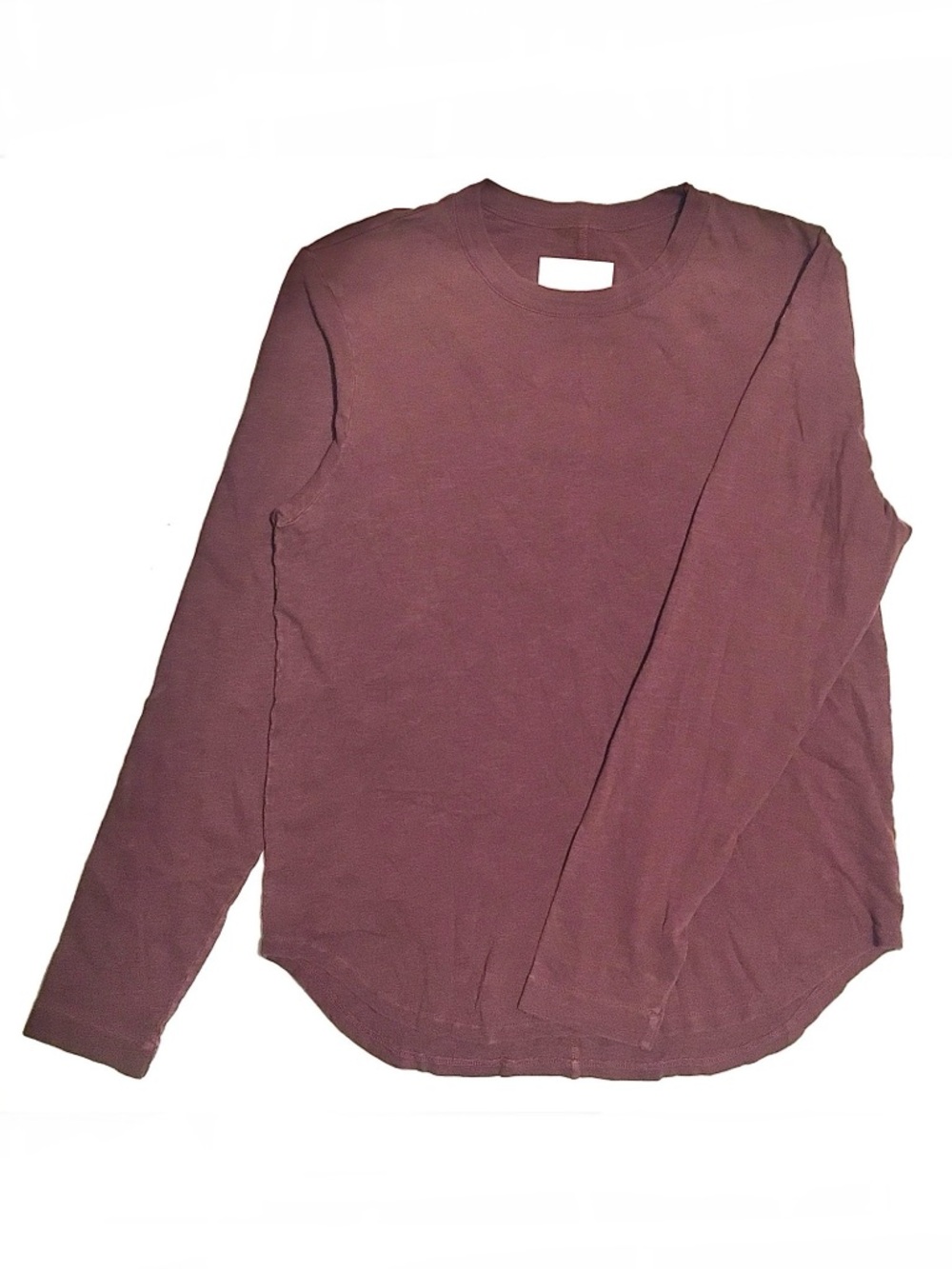 Citizens of Humanity Olympus Crew Neck T Shirt Long Sleeves Tee Burgundy Wine M